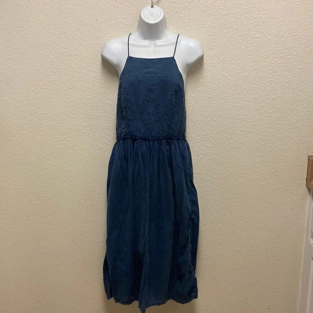 Lucky Brand Eyelet Bin Midi Dress Medium